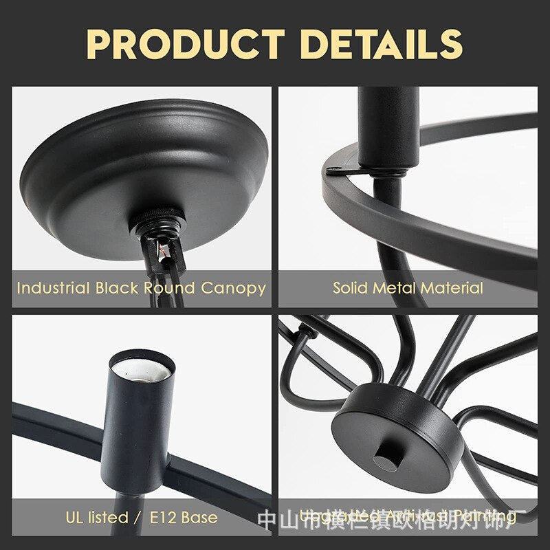 Modern Iron Ring Light Pendant Chandelier - Decorative Ceiling For Living Room And Dining