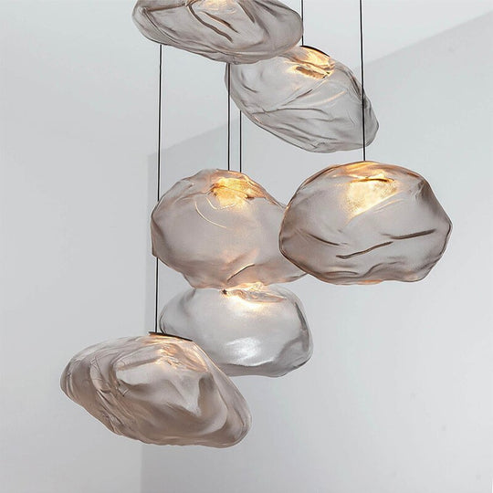 Cloud Glass Dimmable Led Lights Modern Ceiling Chandeliers New Lustres Stair Pendant Lamps Home