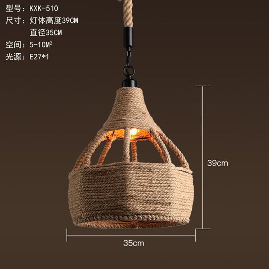 Vintage Retro Hemp Rope Industrial Pendant Light For Living Room Home Design Kitchen Fixtures