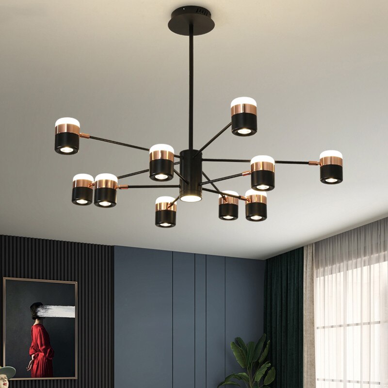 Modern Led Rotatable Bright Chandelier Lighting Restaurant Spotlight Hanging Lamp Nordic Living