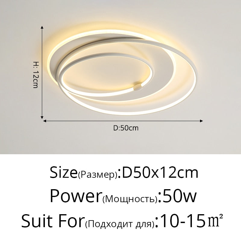 Nordic Led Ring Chandeliers Bedroom Main Lamp Simple Modern Personality Creative Lighting Art