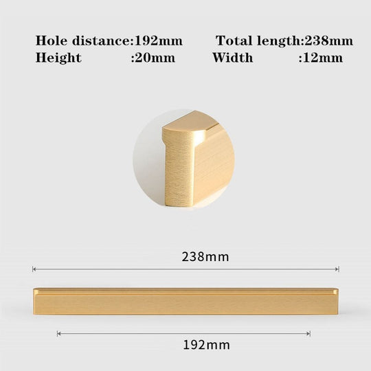 1Pc Simple Gold Brushed Kitchen Cabinet Long Door Handles Aluminum Alloy Wardrobe Cupboard Pulls
