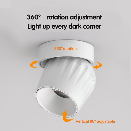 Foldable Led Ceiling Lights Lamp Dimmable Cob Spot 15W Surface Mounted Downlight For Indoor