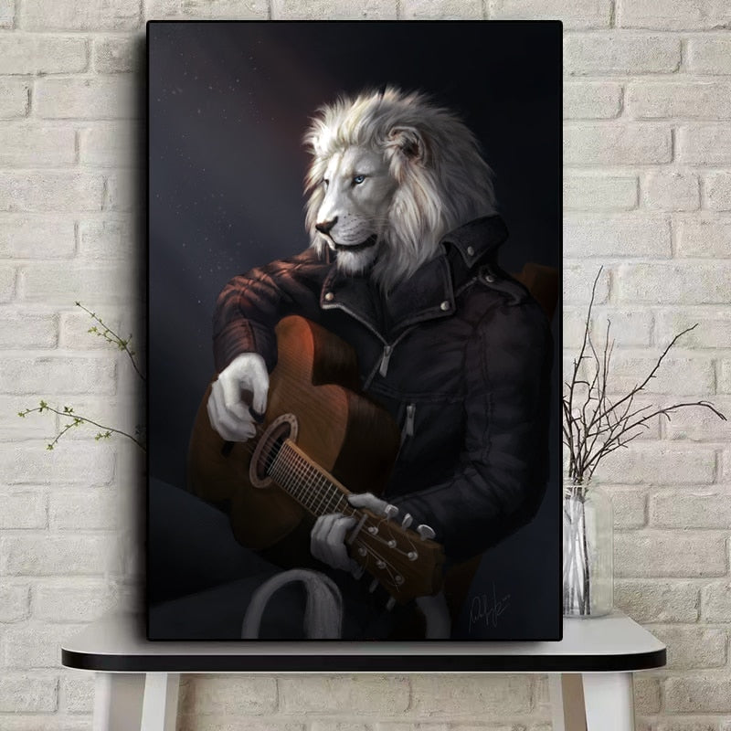 Animal Art Canvas Poster - Zebra Lion Elephant Oil Prints For Living Room Decor Printings