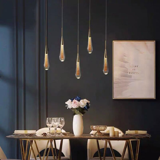 Modern Crystal Led Chandelier Lighting Hanglamp Drop Light Restaurant Bar Staircase Lamp Loft Art