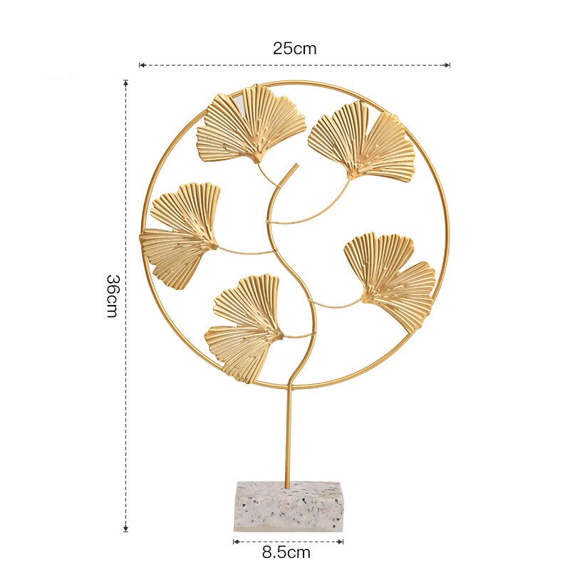 Nordic Creative Golden Ginkgo Leaf Ornaments - Modern Crafts For Living Room Decor And Home