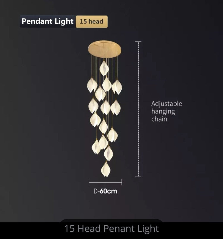 New Nordic Simple Ceramic Magnolia Restaurant Chandelier Hotel Sales Office Personality Bedroom