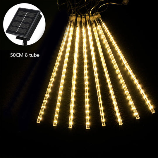 30/50Cm 8 Tubes Meteor Shower Rain Led Fairy String Lights Solar Waterproof Lamp Garden Decor