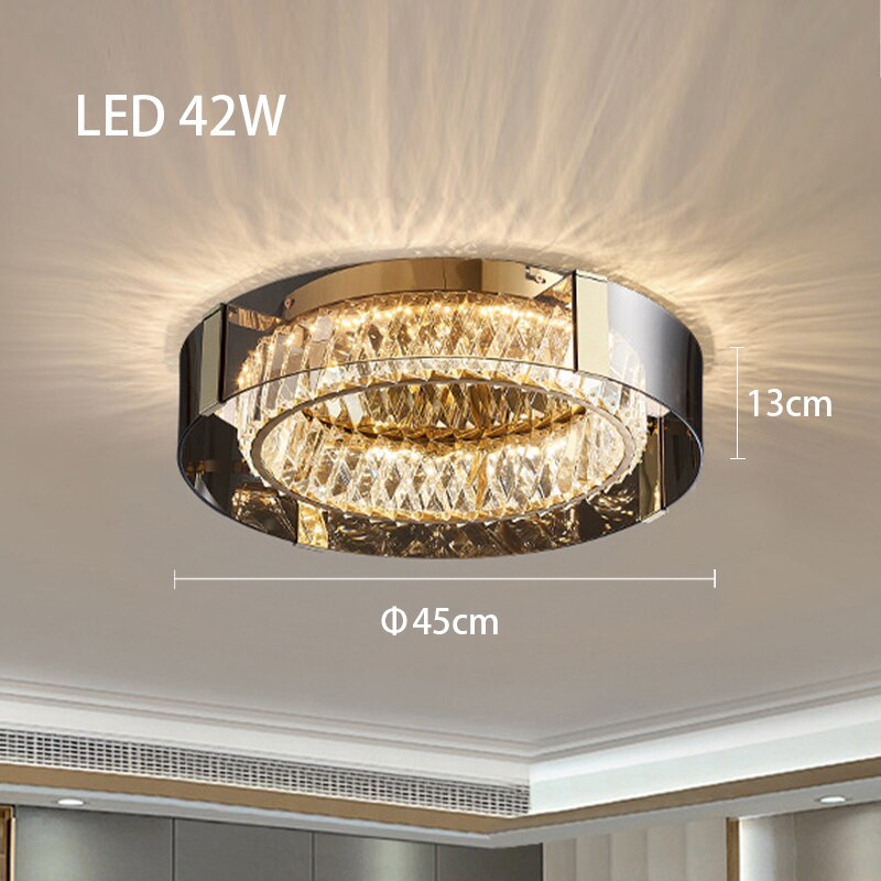 Luxury Dimmable Crystal Ceiling Lights - Modern Led Chandelier Lamps For Bedroom Decor &amp; Home