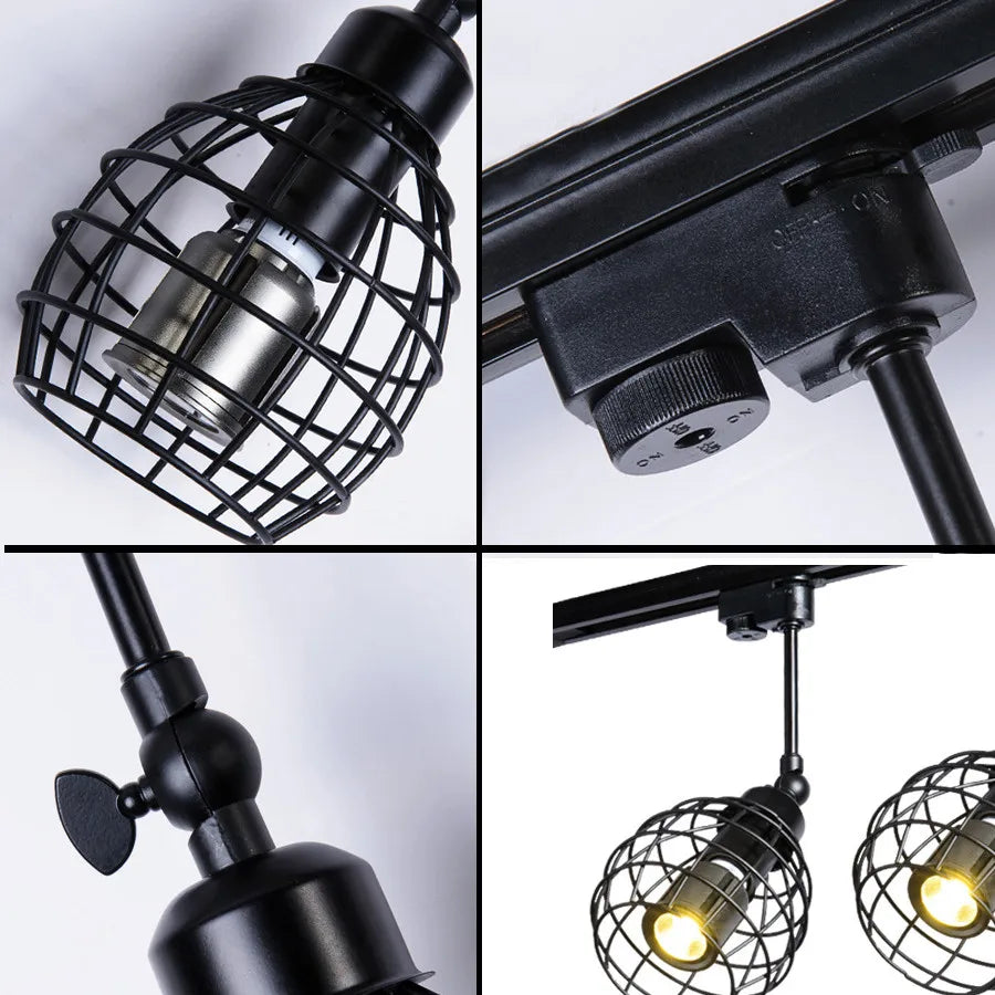 Retro Industrial E27 Led Track Light Spotlight - Adjustable Multi - Wattage For Versatile Lighting