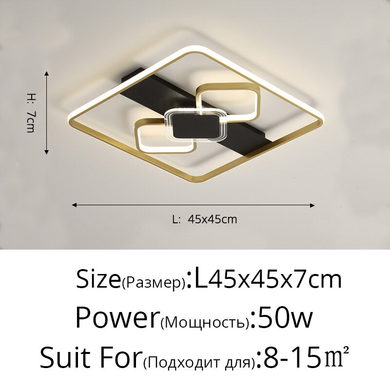 Modern Minimalist Ceiling Lights Gold Black White Geometric Lamp For Kitchen Living Room Bedroom