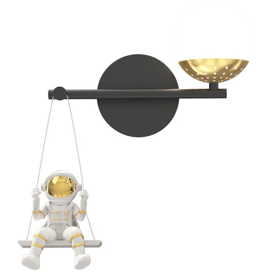 Astronaut Swing Glass Ball Modern Children Wall Lamp Bedroom Bedside Living Room Kitchen Bathroom