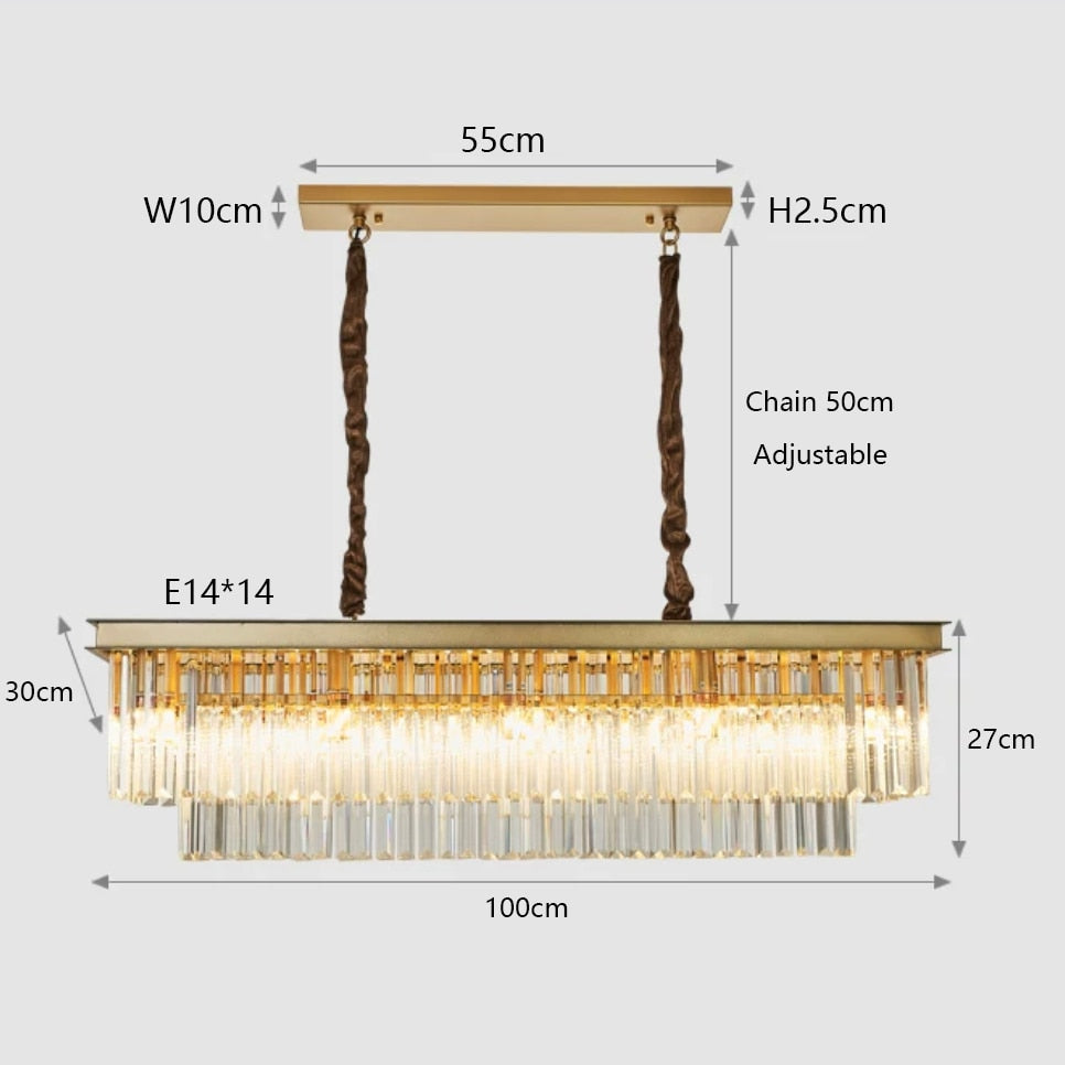Remote - Controlled Led Crystal Ceiling Chandelier - Modern Home Decor Lighting For Living Room &amp;
