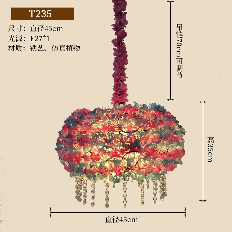 Plant Chandelier Net Red Music Western Restaurant Coffee Bar Hot Pot Shop Lighting Creative Cherry