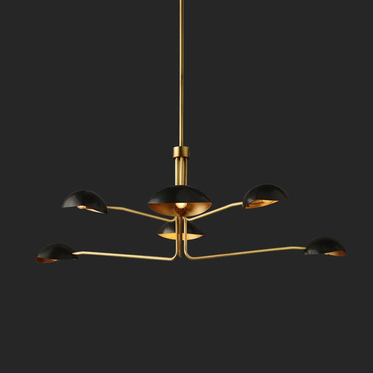 Neoclassical Inspired Copper Toned Modern American Italian Designer Chandelier With Retro Appeal