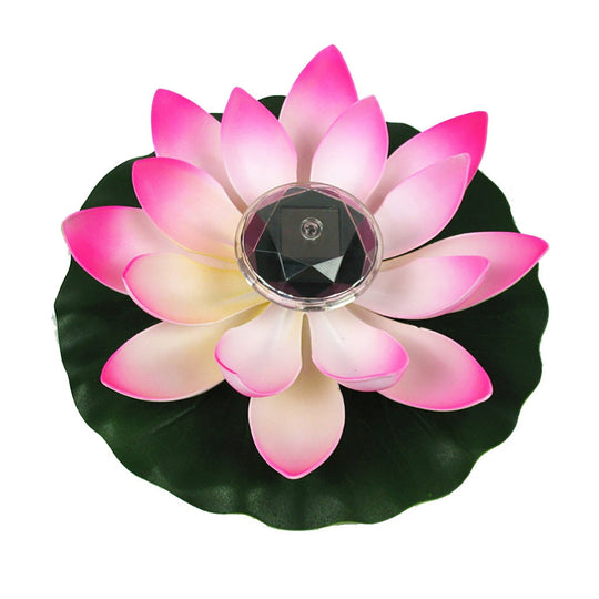 2Pcs Solar Lotus Light Led Energy Saving Night Lamp Waterproof Garden Pool Pond Fountain Decoration