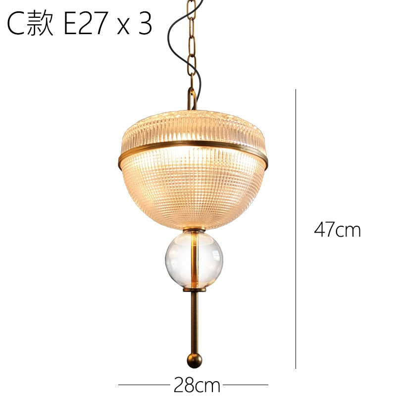 American Retro Glass Cans Shade Pendant Lights Modern Kitchen Hanging Lamp Living Room Dining Room