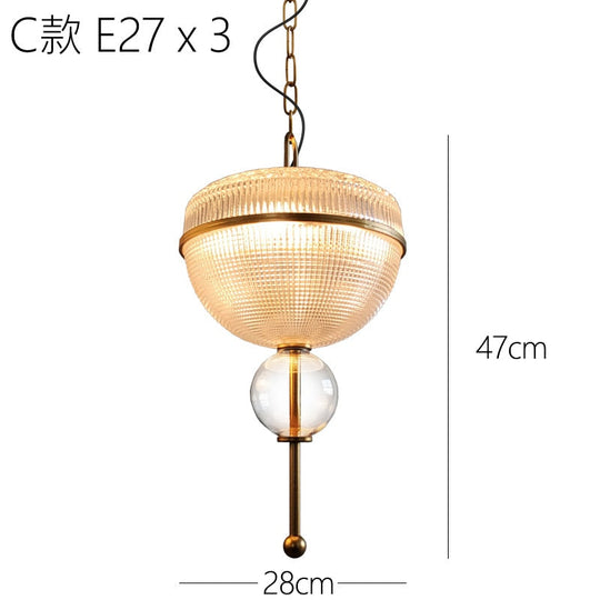 American Retro Glass Cans Shade Pendant Lights Modern Kitchen Hanging Lamp Living Room Dining Room