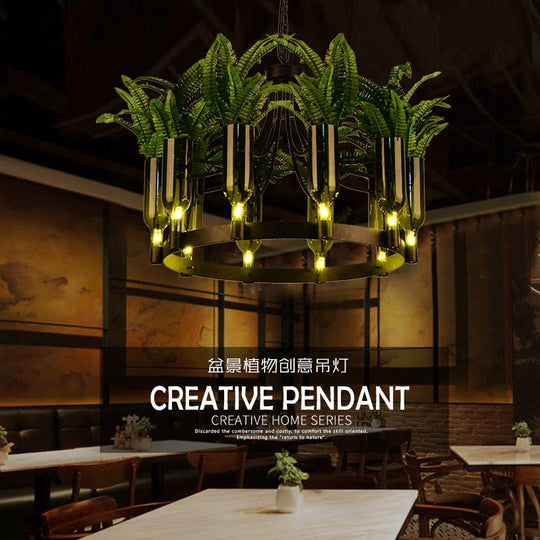 Plant Chandelier Lndustrial Style Creative Personality Hot Pot Restaurant Clothing Shop Bar Flowers