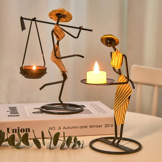 Candle Holders Home Decoration Accessories Rustic Wedding Table Centerpiece Decor Living Room Human