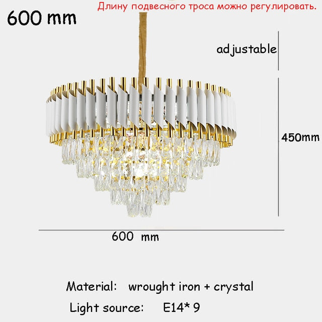 Nordic Luxury Crystal Chandelier E14 Living Room Ceiling Lamp Kitchen Hotel Lighting Art Home