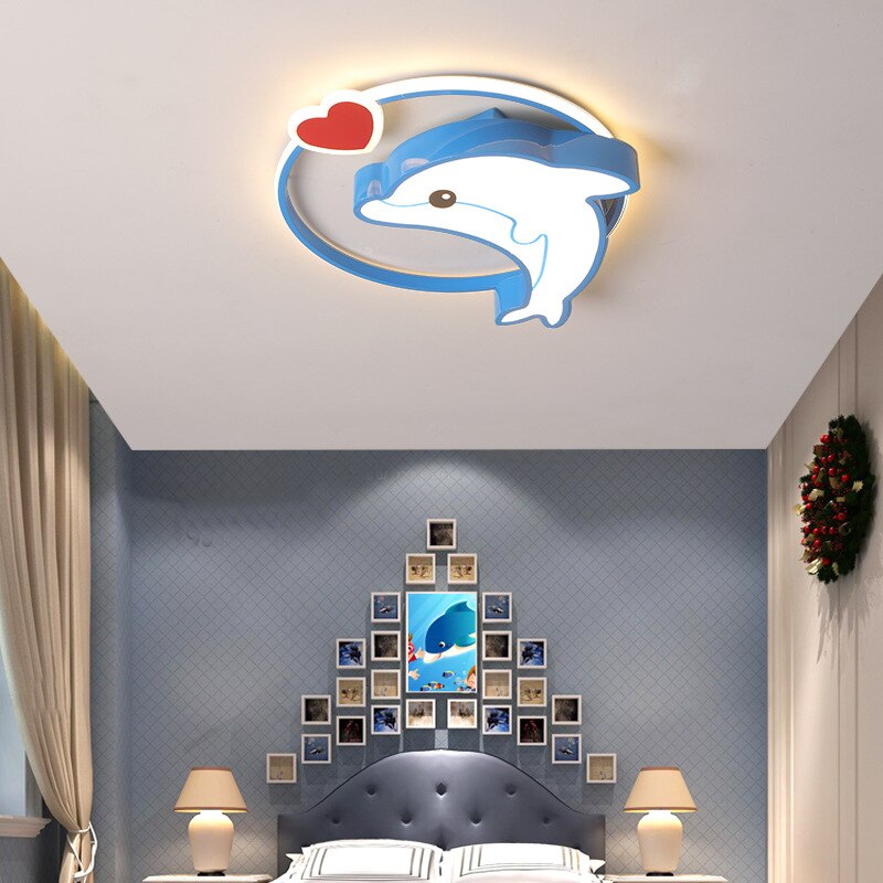 Ceiling Lights For Baby Girl Boy Children Kids Room Light Whale Dolphin Heart Shape Bedroom Ceiling