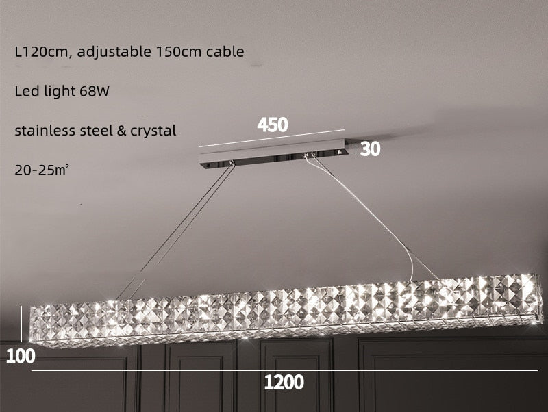 Modern Luxury 3 - Sides Design Crystal Led Chandelier Lighting Living Dining Room Lustre Chrome
