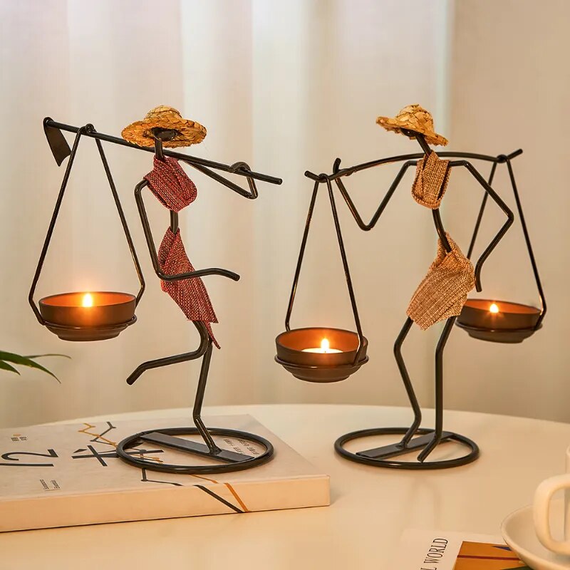 Candle Holders Home Decoration Accessories Rustic Wedding Table Centerpiece Decor Living Room Human