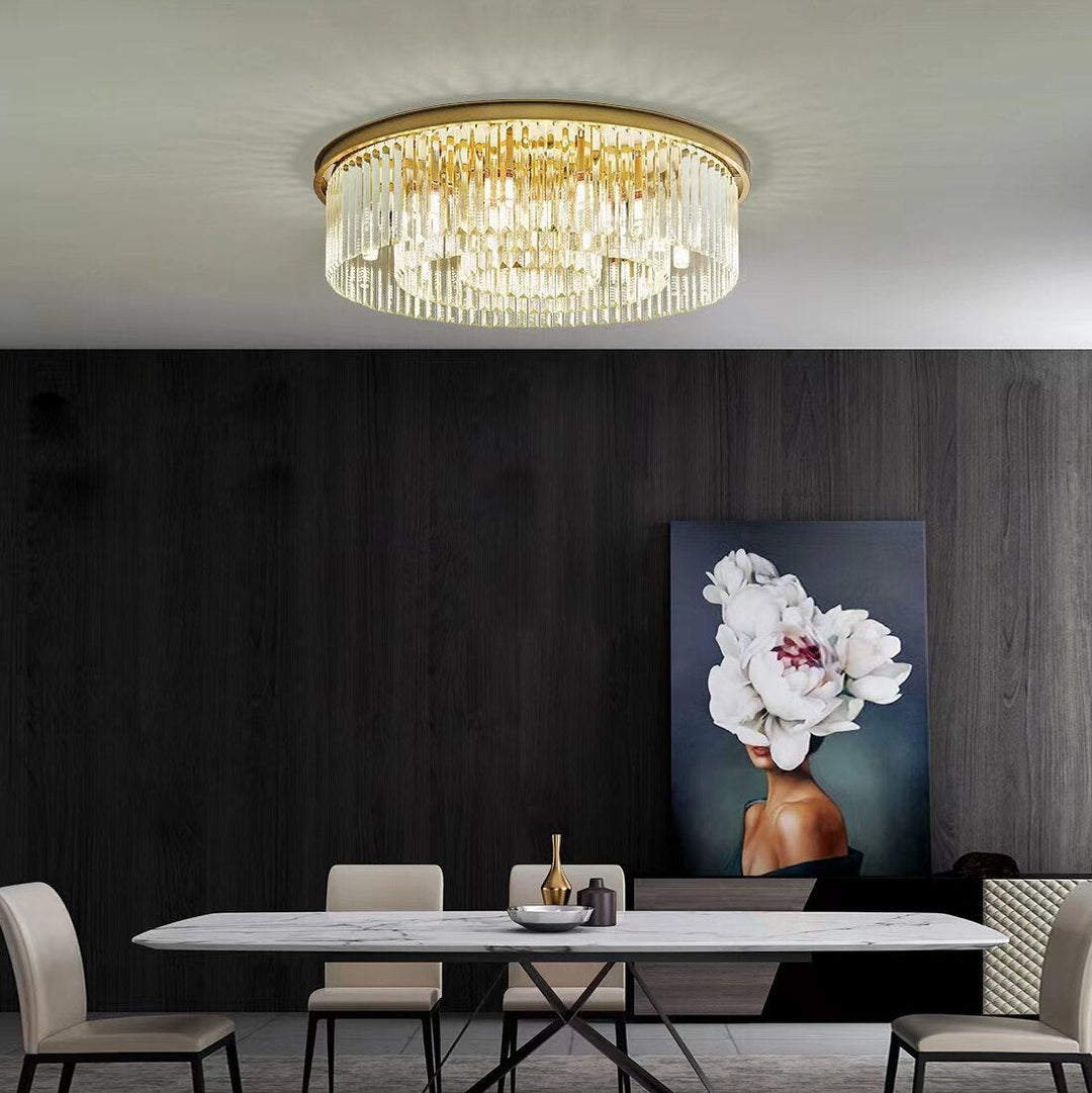 Remote - Controlled Led Crystal Ceiling Chandelier - Modern Home Decor Lighting For Living Room &amp;