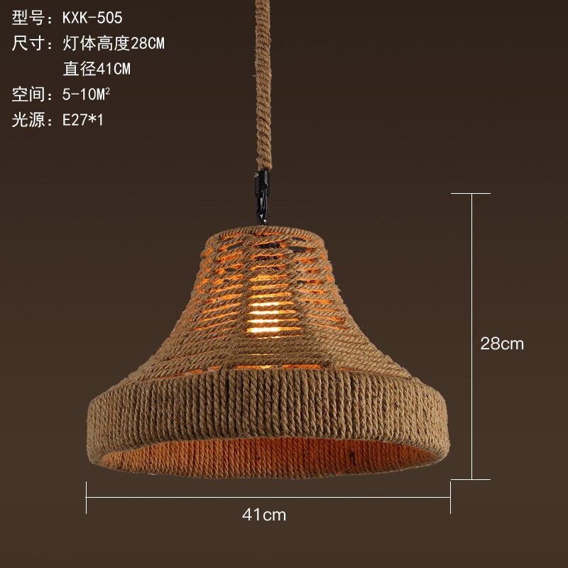 Vintage Retro Hemp Rope Industrial Pendant Light For Living Room Home Design Kitchen Fixtures