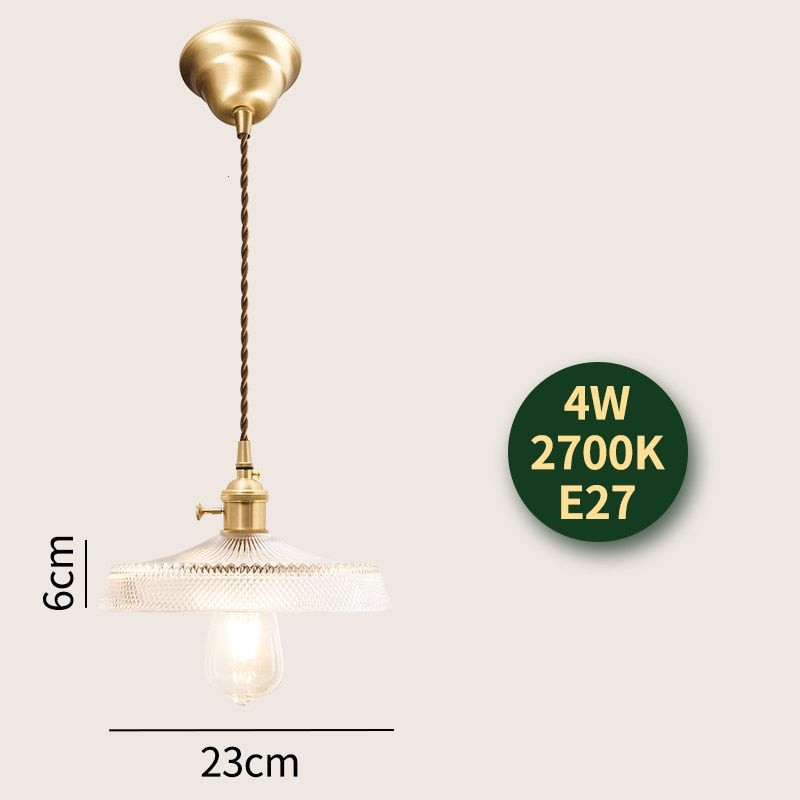 Nordic Modern Led Hanging Lights Fixtures Glass Lampshade Copper Socket Home Indoor Decor Japan