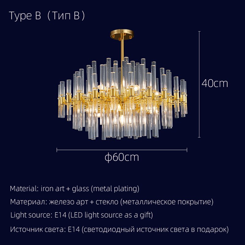 Ceiling Chandelier Lustre/Lampara Techo Led/Home Decor Decoration Mansion /Gold Crystal Chandeliers