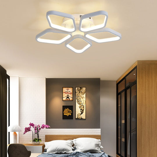 Nordic Creative Living Room Decor Led Chandeliers Modern Minimalist Romantic Bedroom Geometric