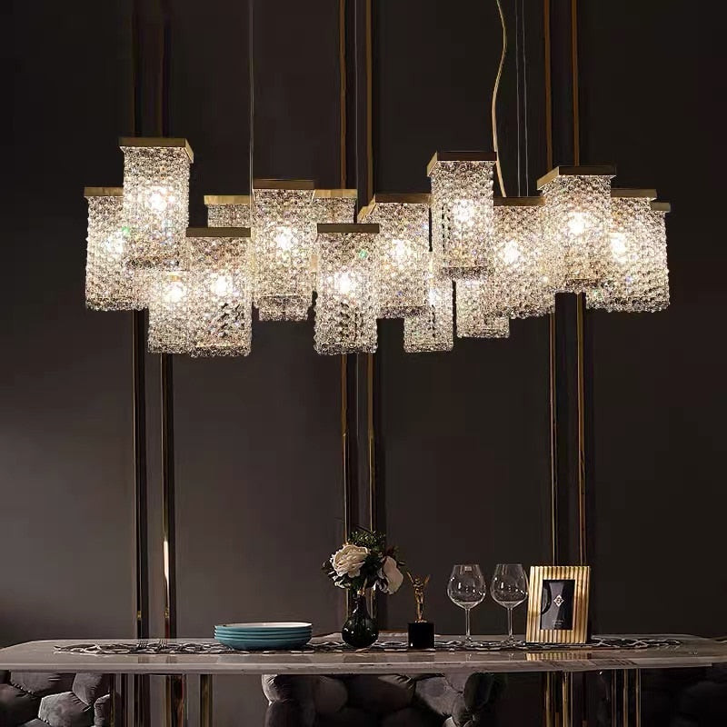 Vienna - New Modern Three - Dimensional Crystal Chandelier Bar Lighting Island Luster Hotel