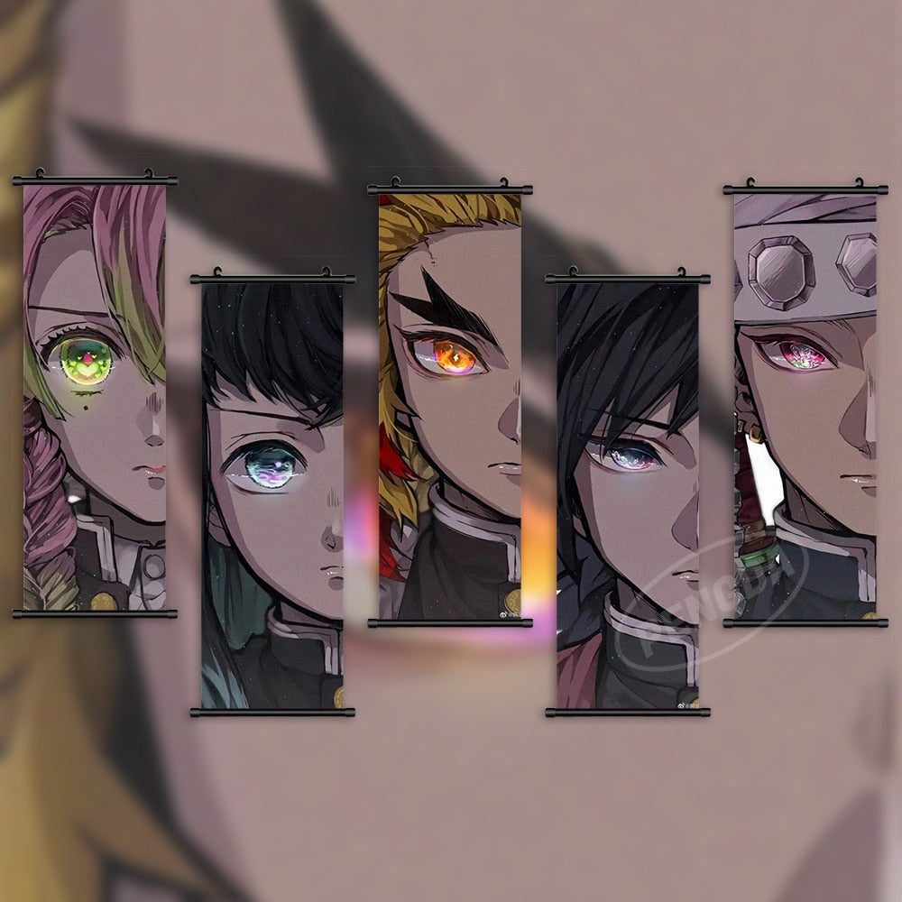 Demon Slayer Anime Scroll Art - Rengoku Kyoujurou Canvas Poster For Home Decor Printings