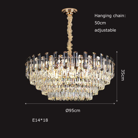 Modern Crystal Led Luxury Ceiling Lights - Round Lamps For Indoor Home Lighting &amp; Living Room Decor