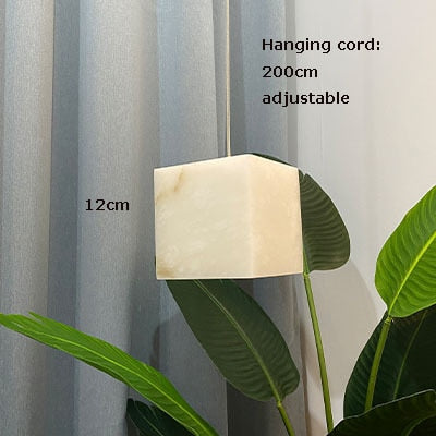 Retro Marble Rubik Cube Led Lustre Pendant Lights. Hanging Lamps For Ceiling Suspension Luminaire