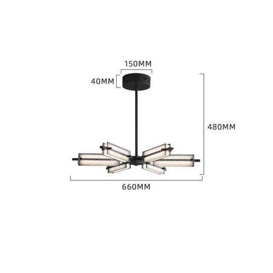 Minimal All - Copper Living Room Main Chandelier Light Luxury High - End Glass Dining Windmill Lamp