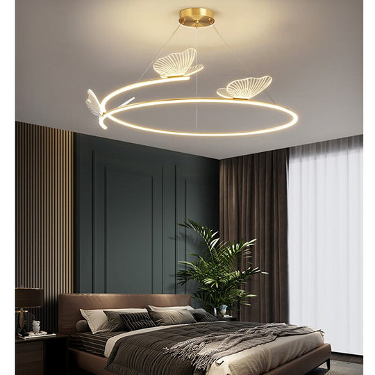 Simple Modern Fashion Lliving Room Dining Chandelier Butterfly Creative Decoration Bedroom Led Line