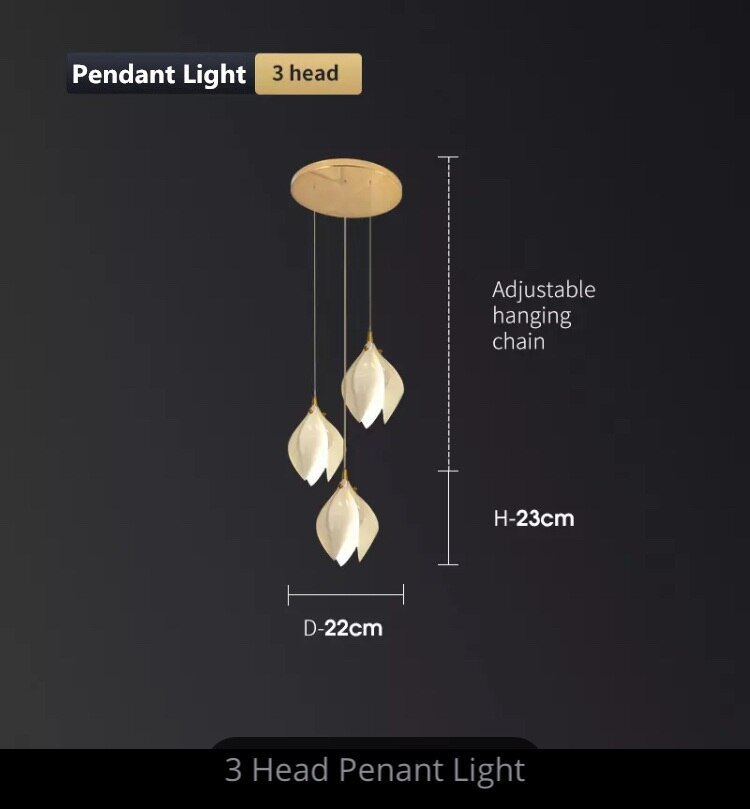 New Nordic Simple Ceramic Magnolia Restaurant Chandelier Hotel Sales Office Personality Bedroom