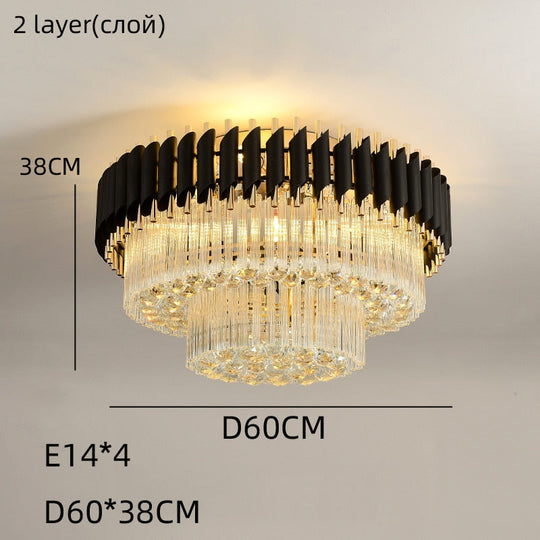 Luxury Rectangular Crystal Ceiling Lamp - Dazzling Large - Scale Lighting For Elite Living Rooms &amp;