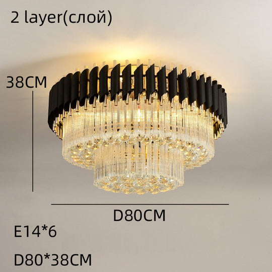 Luxury Rectangular Crystal Ceiling Lamp - Dazzling Large - Scale Lighting For Elite Living Rooms &amp;