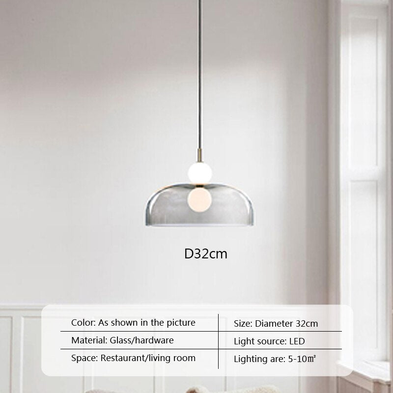 Duplex Stairwells Glass Pendant Light Post - Modern Lamp Bedside Living Room Bedroom Corridor