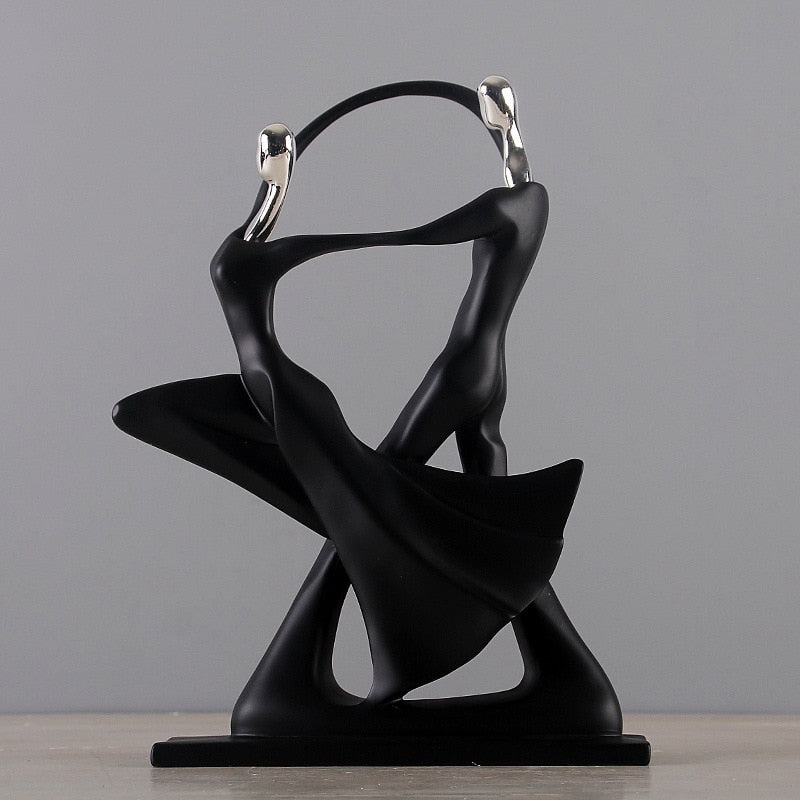 Nordic - Inspired Elegant Dancing Duo Resin Figurine - Home Decor Accent For Living Space Items