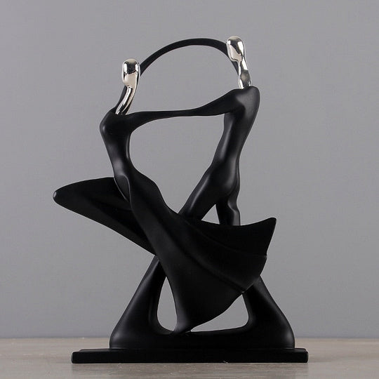 Nordic - Inspired Elegant Dancing Duo Resin Figurine - Home Decor Accent For Living Space Items