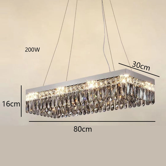 Luxury Square Crystal Led Ceiling Lights - Modern Dimmable Lamps For Elegant Living Room Decor &amp;