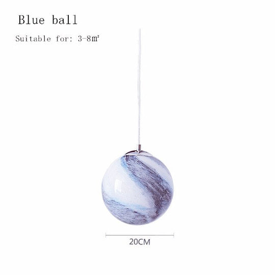 Acrylic Planet Pendant Light Children Room Space Star Led Hanging Lamp Retro Earth Ball Home Decor