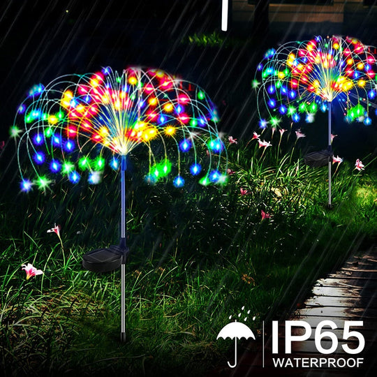Outdoor Solar Garden Lawn Firework Lights Waterproof Landscape Decor Lamp For Pathway Backyard