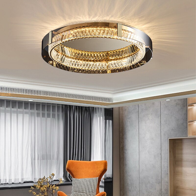 Luxury Dimmable Crystal Ceiling Lights - Modern Led Chandelier Lamps For Bedroom Decor &amp; Home