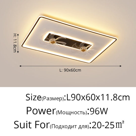 Nordic Luxury Led Ceiling Fan Lights Brightness Dimmable For Living Room Bedroom Dining Kitchen Home